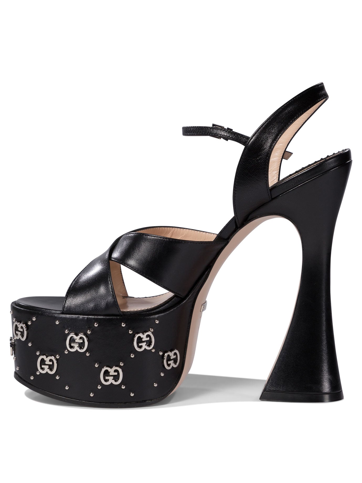GUCCI Interlocking G Studded Heeled Sandals