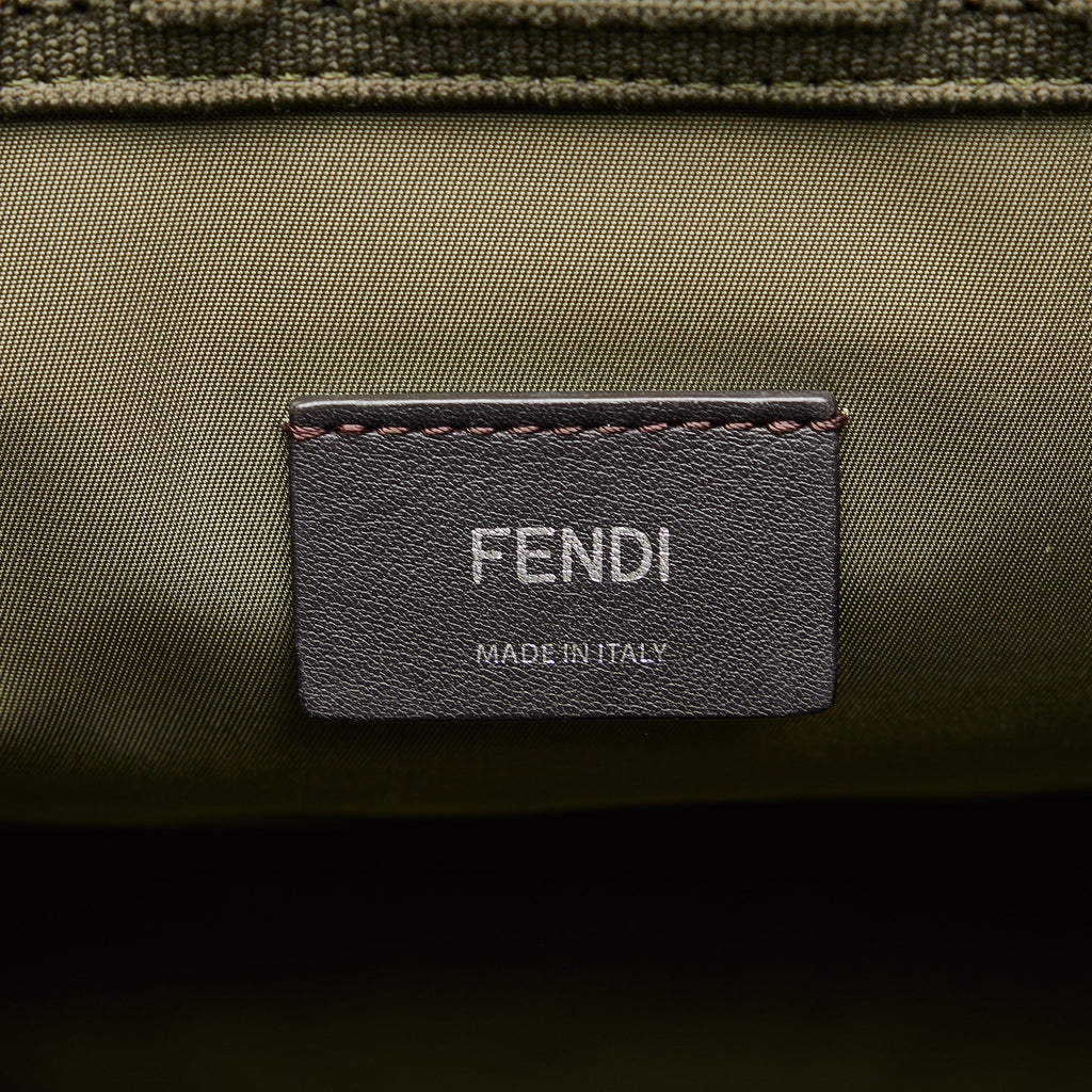 Green Fendi Medium Zucca Sunshine Shopper Tote Satchel