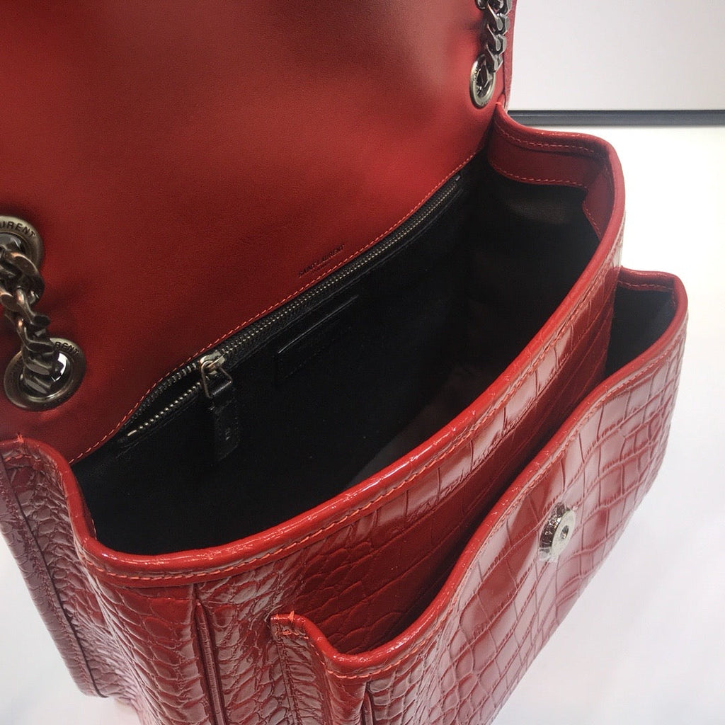 GLAMI Niki MeGLAMIum Chain Bag In-Embossed RedÃ‚Â For Women 11in/28cm YSL