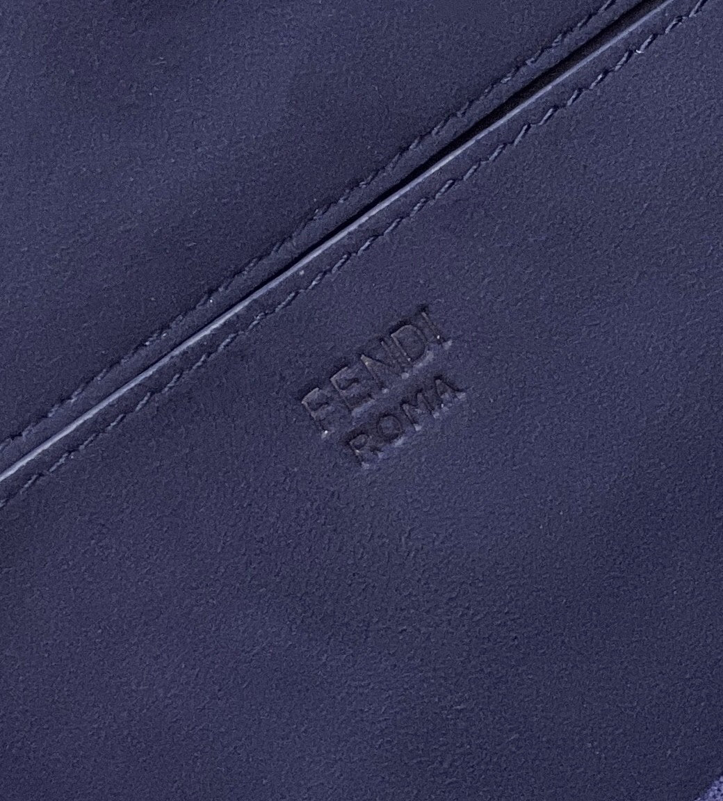 FI Baguette Chain MiGLAMI Navy Blue FF Fabric Bag For Woman 14.5cm/6in