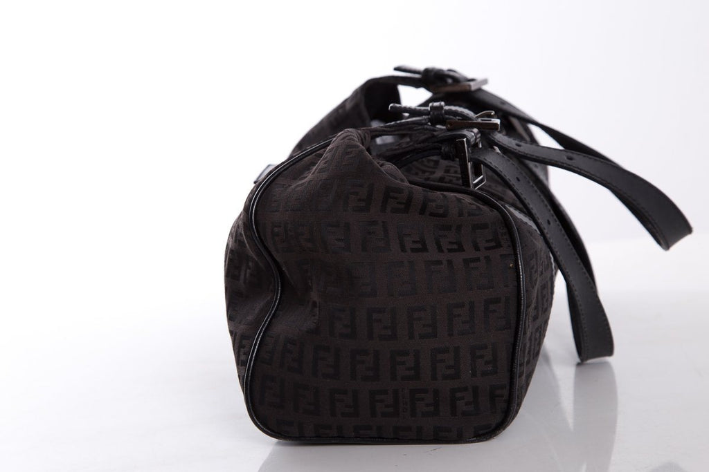 Fendi Black Fabric Zucca Print Shoulder Bag