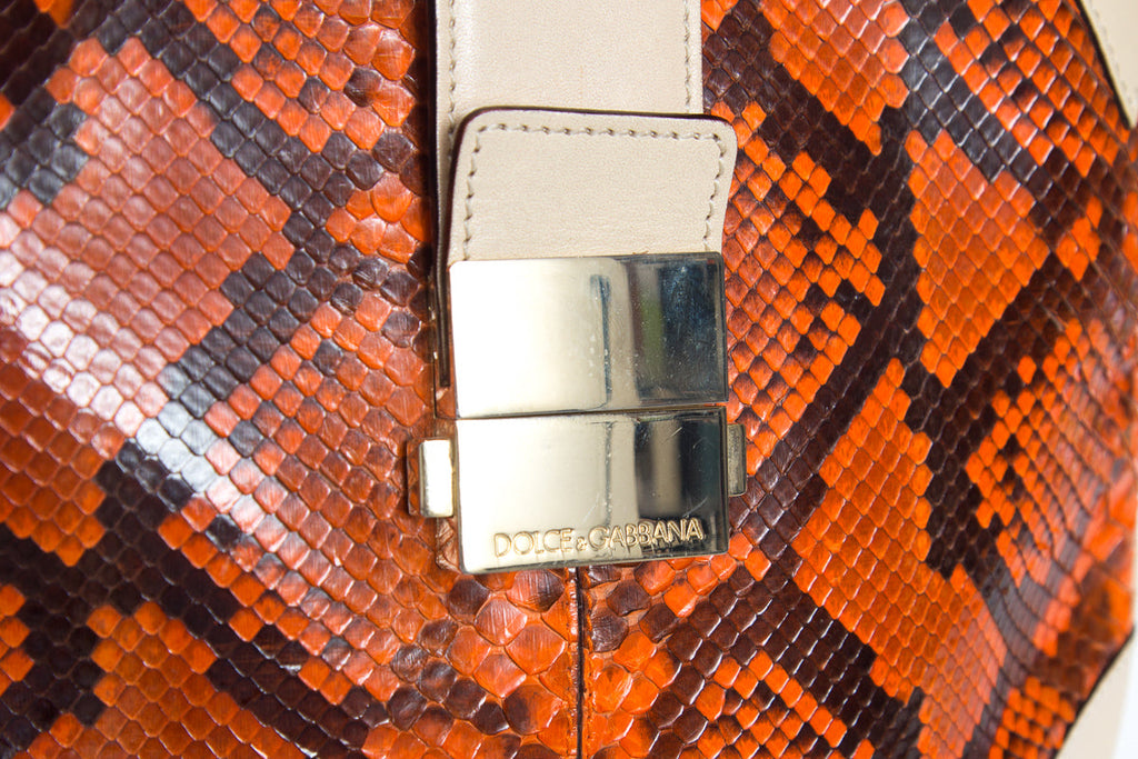 Dolce & Gabbana Orange & Cream Shoulder Bag