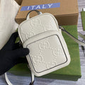 gg Embossed Mini Bag White gg Embossed For Men 6.7in/17cm gg 