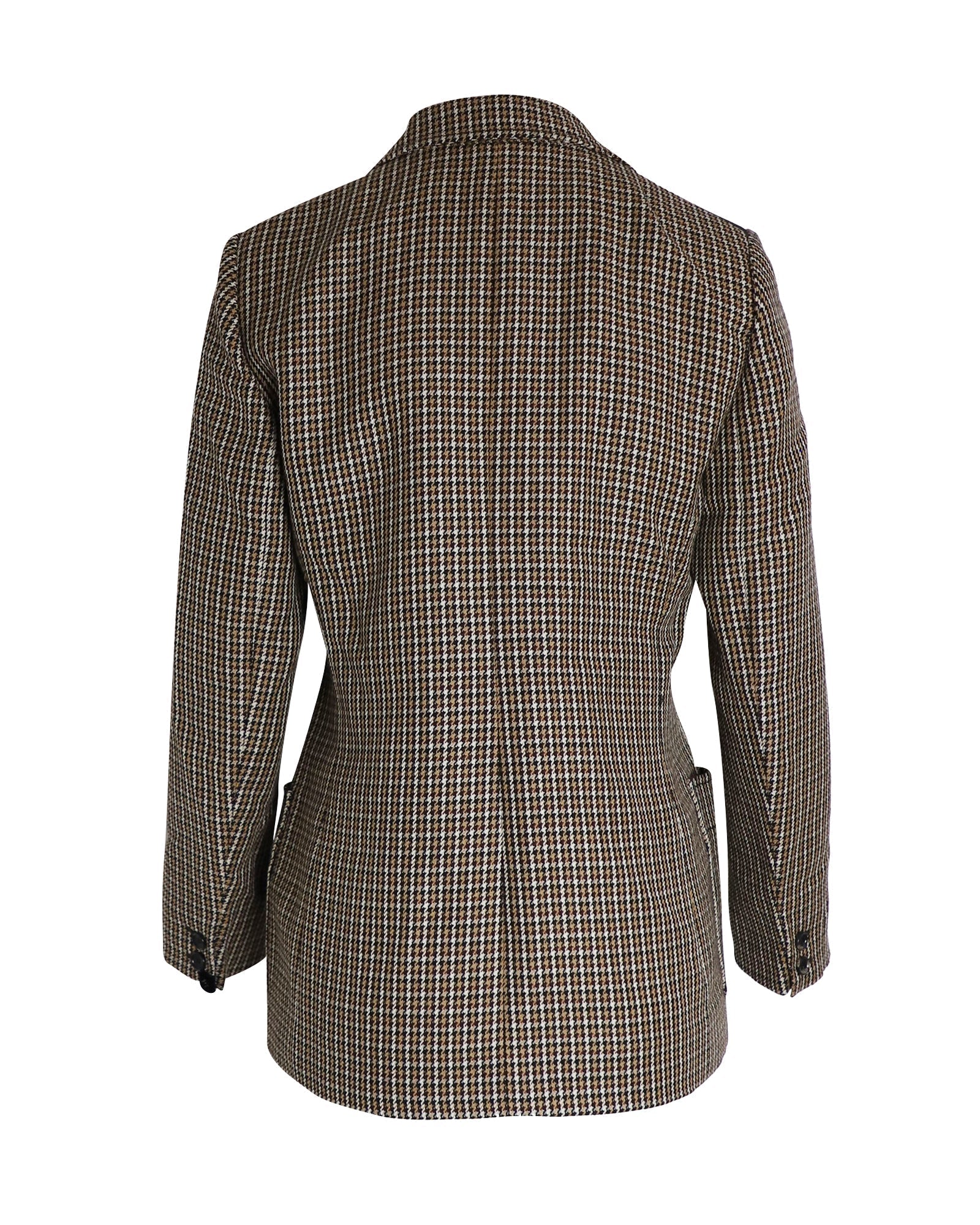Louis Vuitton 2014 Houndstooth Print Blazer in Brown Wool