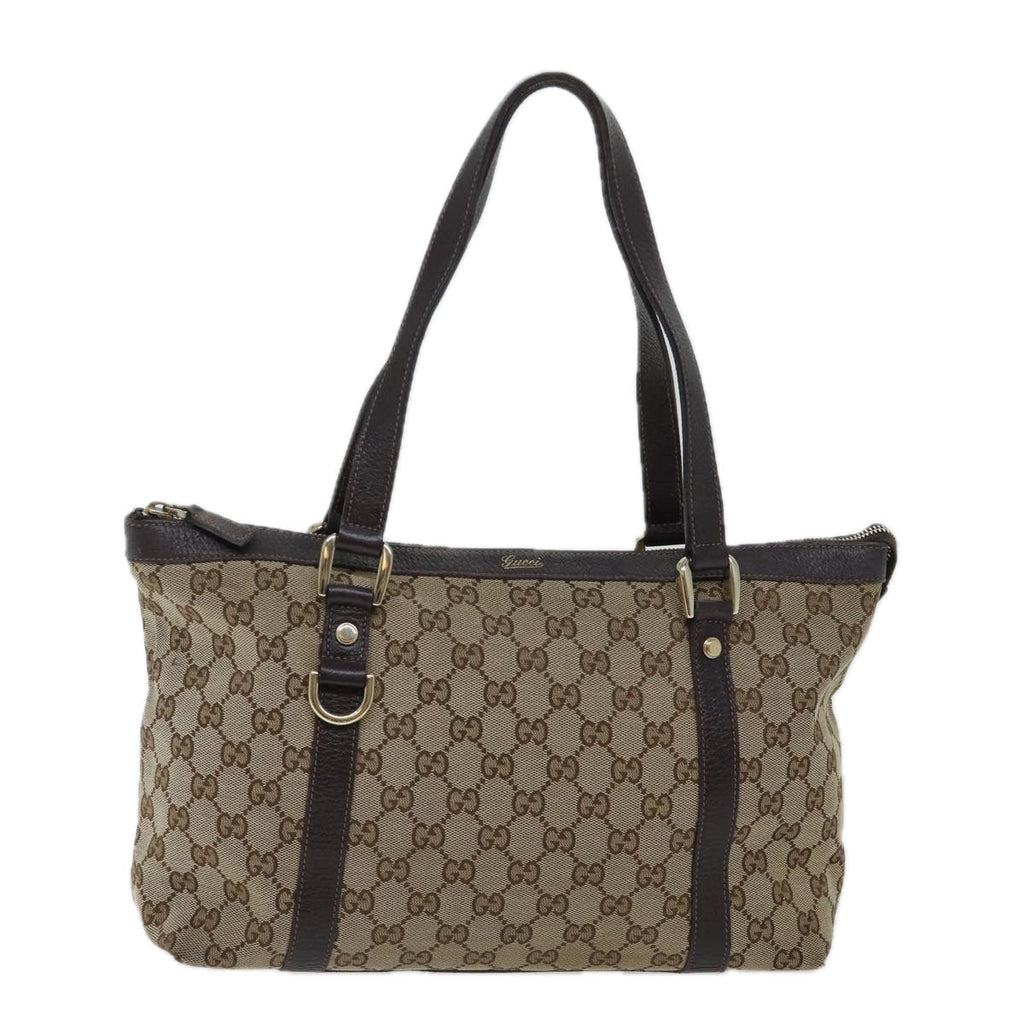 GUCCI GG Canvas Shoulder Bag Beige 141470 72027