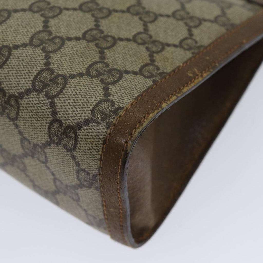GUCCI GG Supreme Web Sherry Line Clutch Bag PVC Beige Green 89 01 033 72043