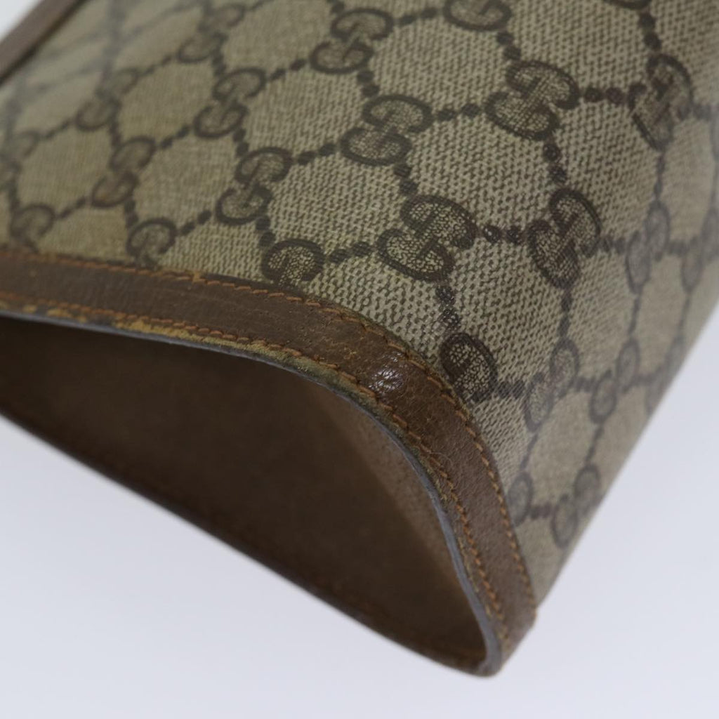GUCCI GG Supreme Web Sherry Line Clutch Bag PVC Beige Green 89 01 033 72043