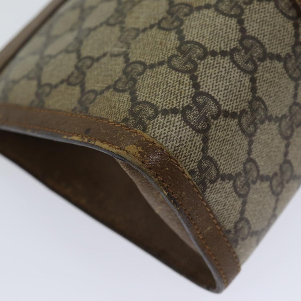 GUCCI GG Supreme Web Sherry Line Clutch Bag PVC Beige Green 89 01 033 72043