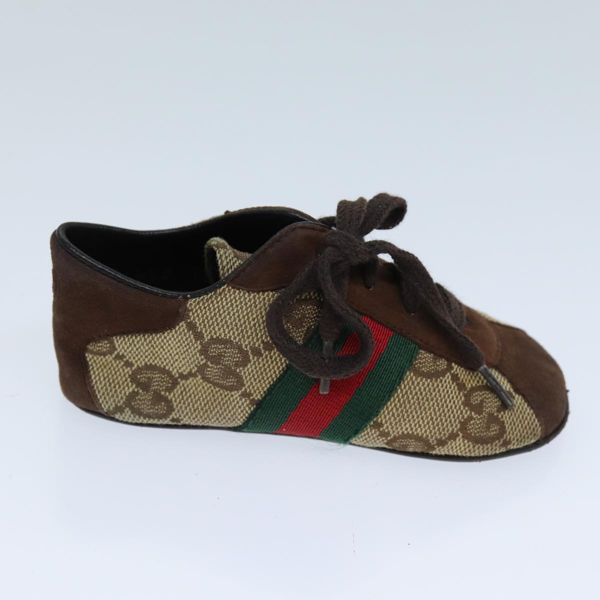GUCCI GG Canvas Web Sherry Line Baby Shoes Beige Red Green 72077