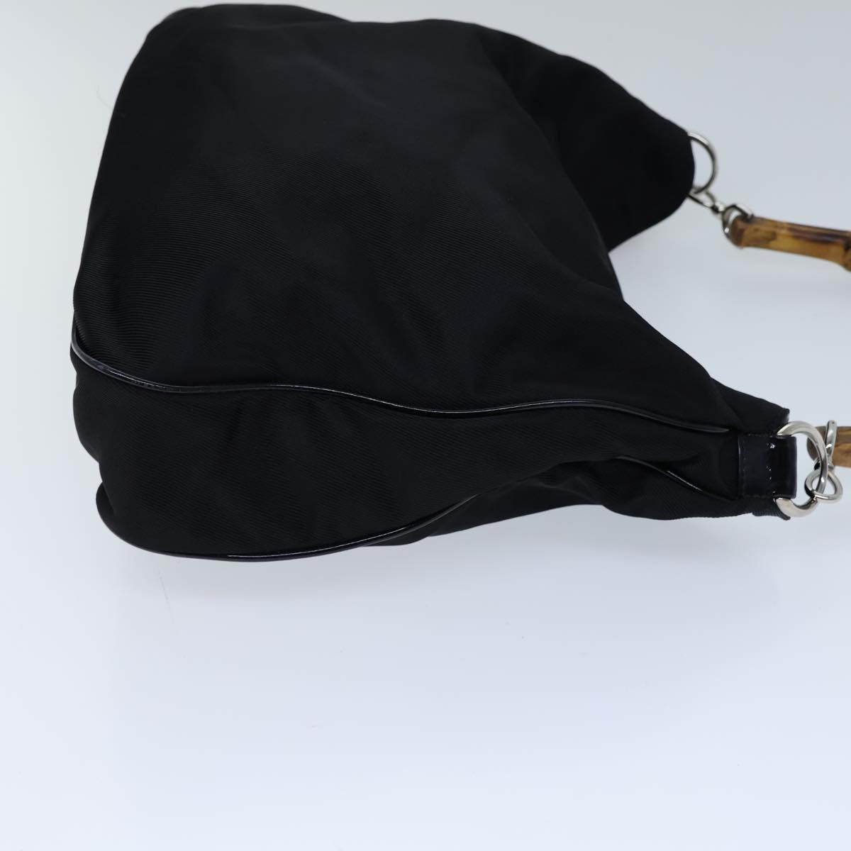 GUCCI Bamboo Hand Bag Nylon 2way Black 001 123 1577 72082