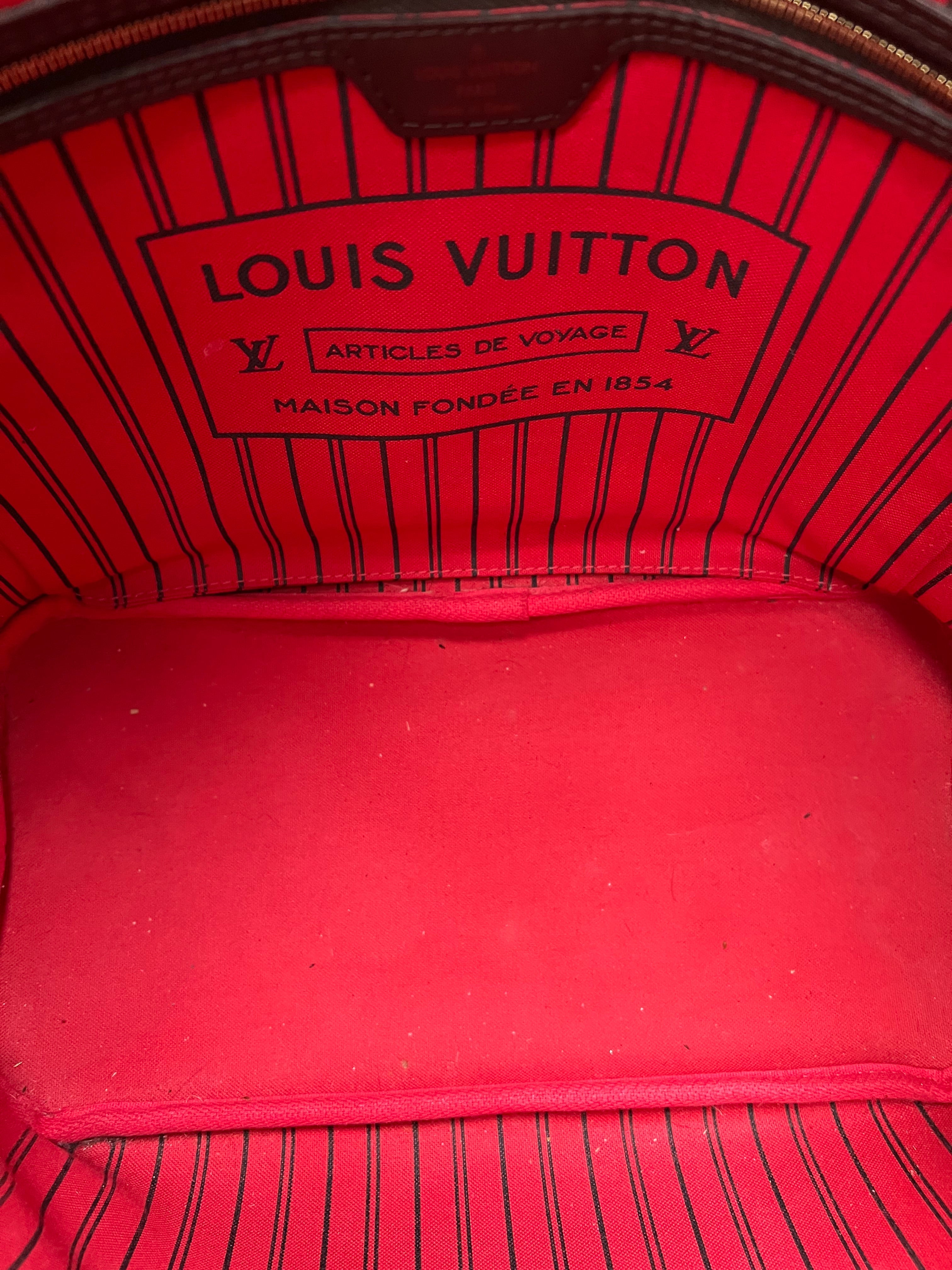 Louis Vuitton Neverfull MM Damier Ebene Cherry Interior (RRP £1,410)