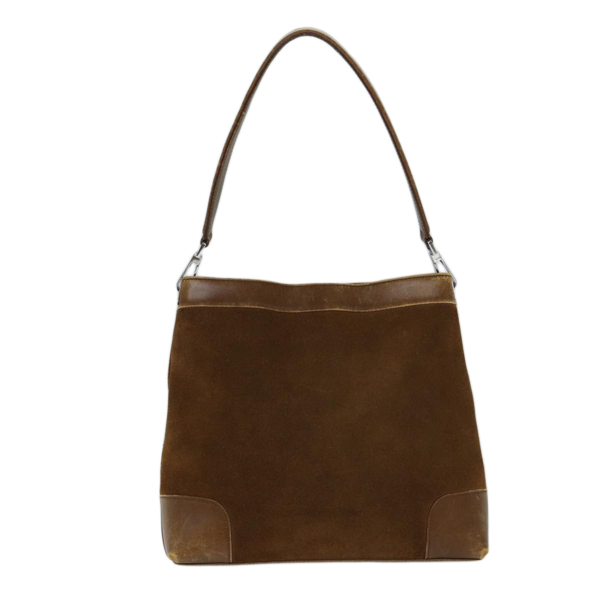 GUCCI Web Sherry Line Shoulder Bag Suede Brown Red Green 33900 72093