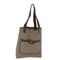 GUCCI GG Canvas Web Sherry Line Tote Bag PVC Beige Green Red 72147