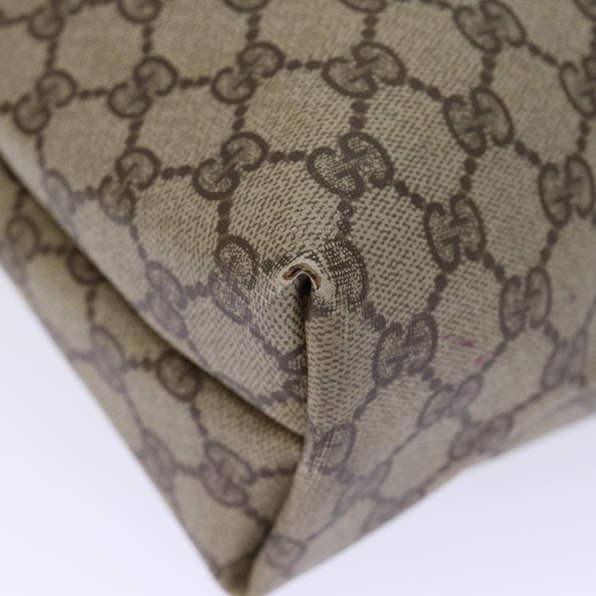 GUCCI GG Canvas Web Sherry Line Tote Bag PVC Beige Green Red 72147