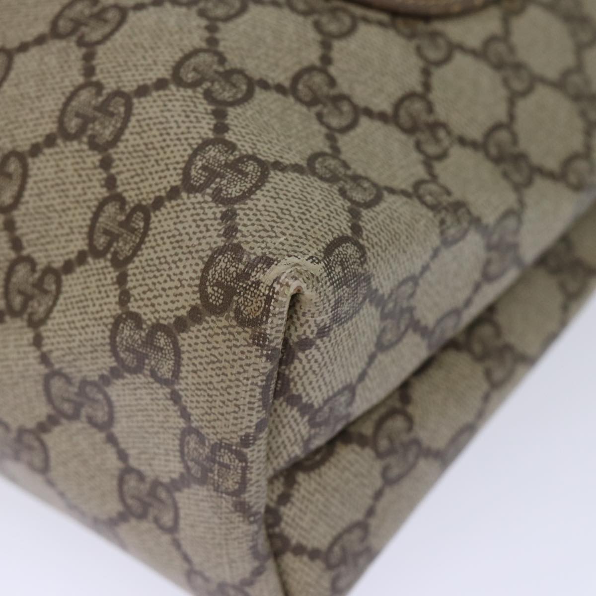 GUCCI GG Canvas Web Sherry Line Tote Bag PVC Beige Green Red 72147