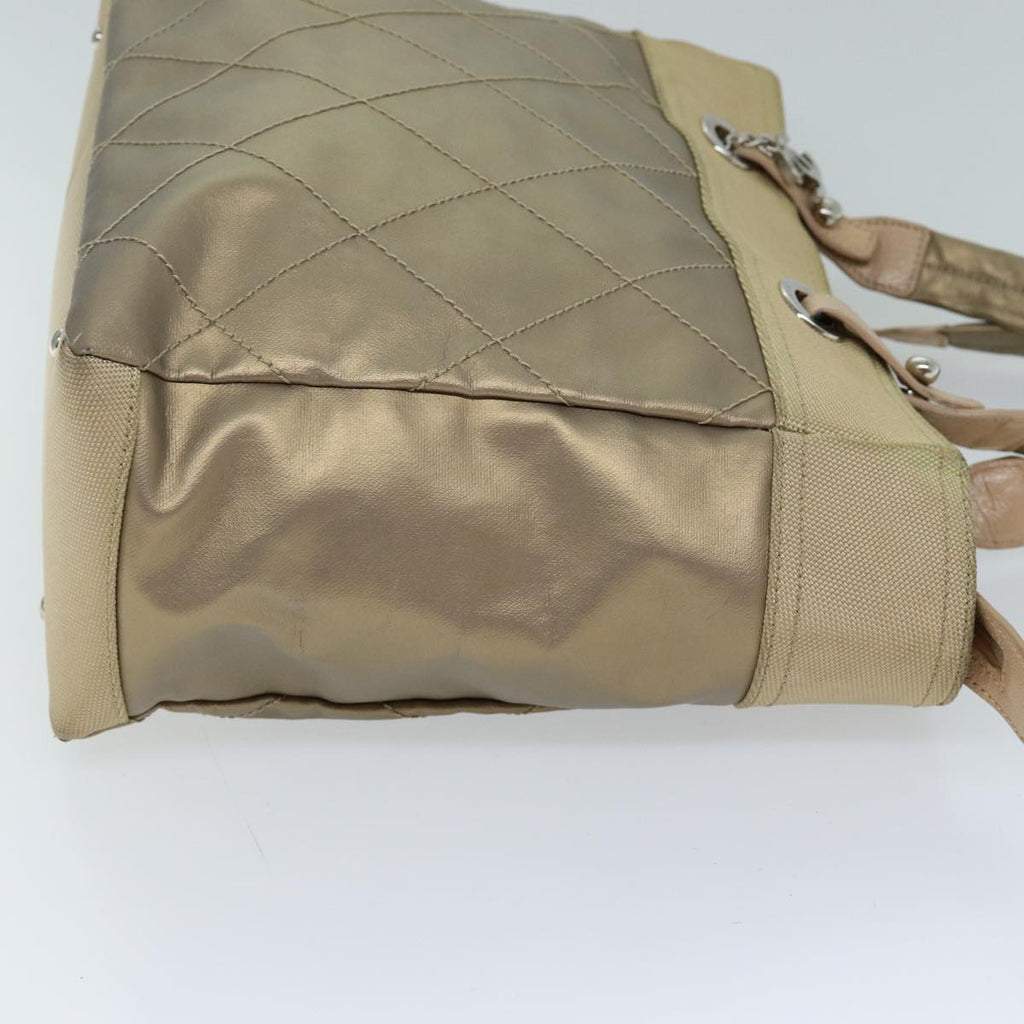 CHANEL Wild Stitch Tote Bag Leather Beige CC 72149