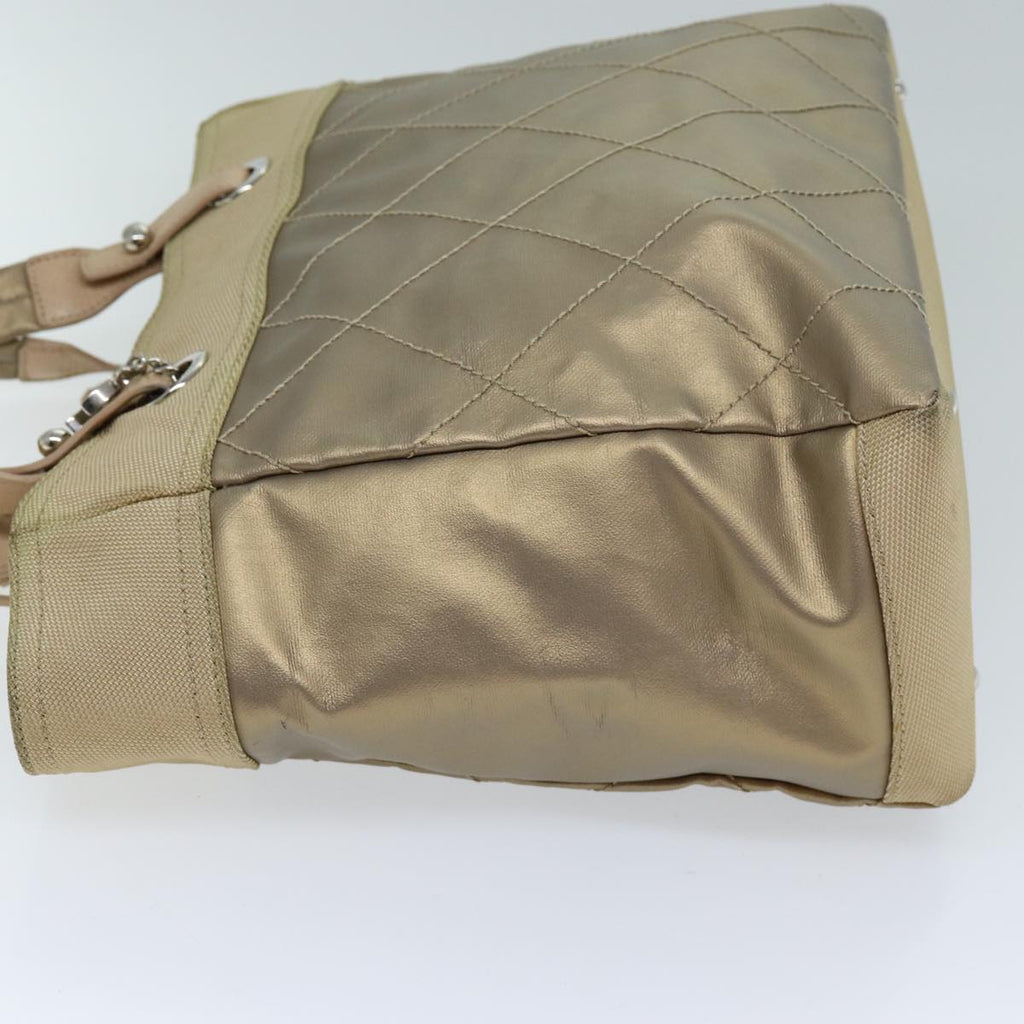 CHANEL Wild Stitch Tote Bag Leather Beige CC 72149