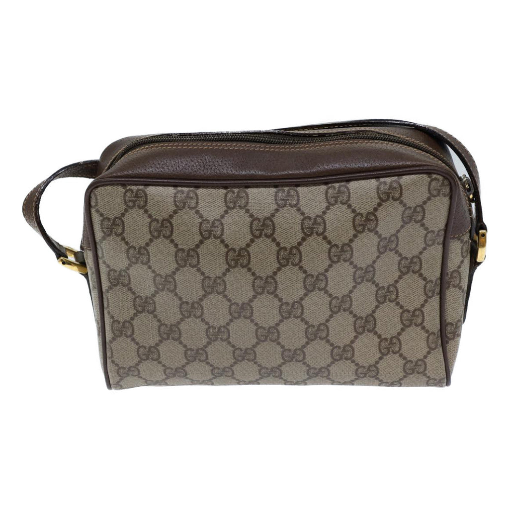 GUCCI GG Canvas Web Sherry Line Shoulder Bag PVC Beige Green Red 72150