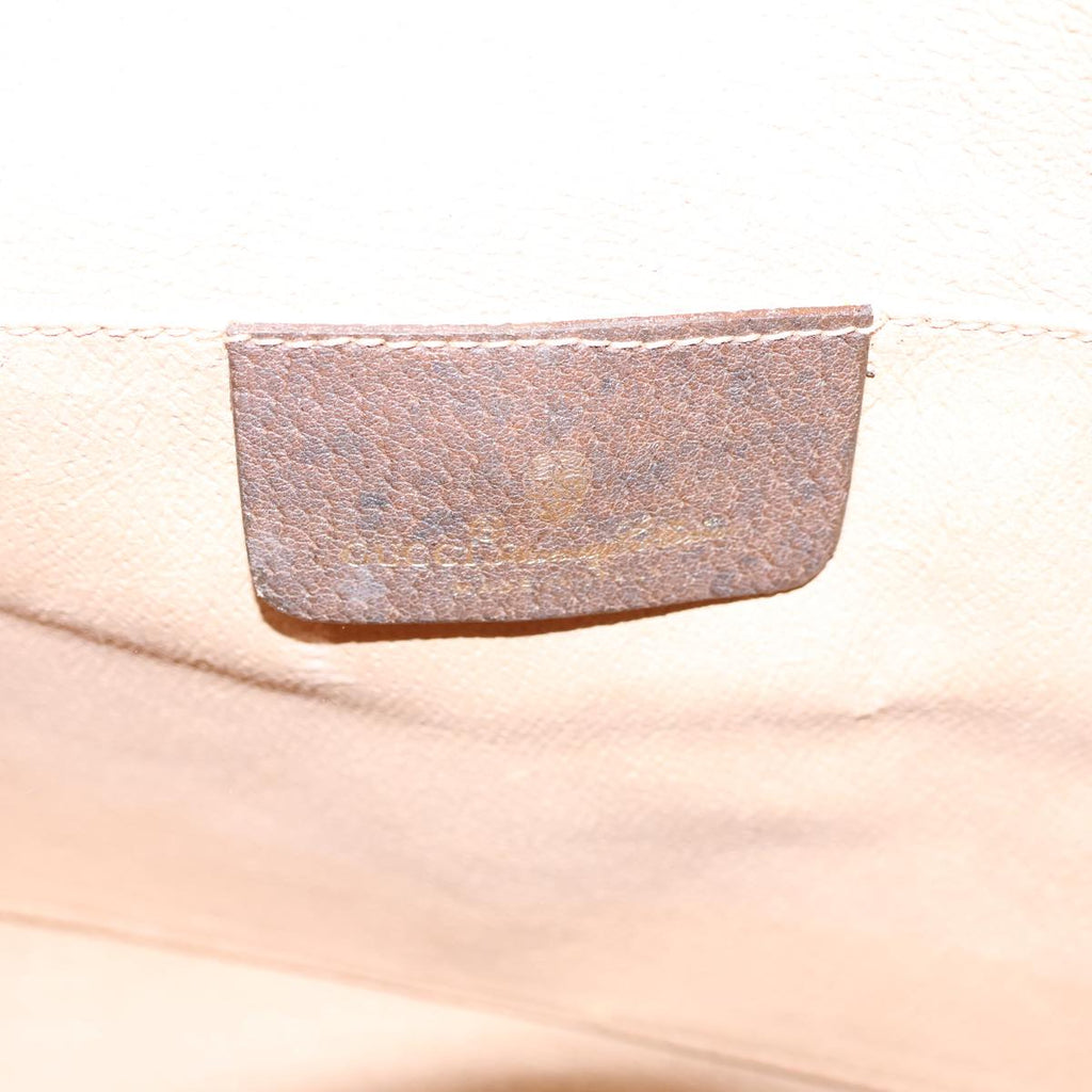 GUCCI GG Canvas Web Sherry Line Clutch Bag PVC Beige Green Red 72156