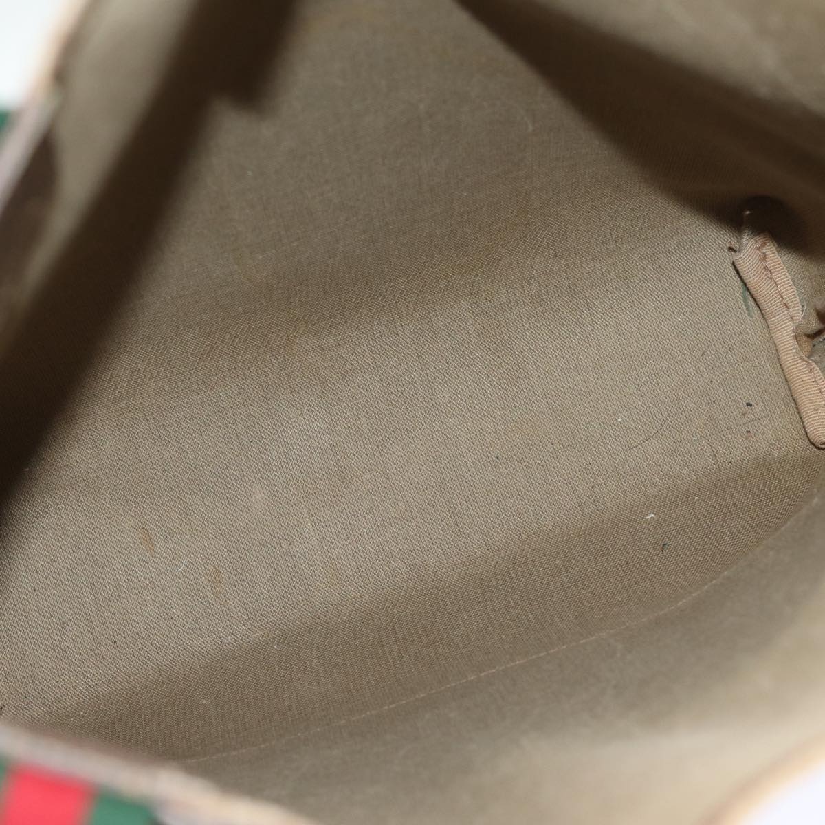 GUCCI GG Canvas Web Sherry Line Tote Bag PVC Beige Green Red 72160