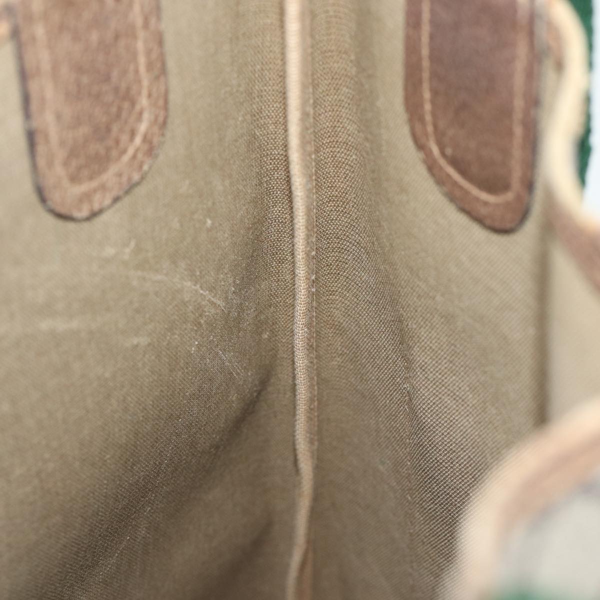 GUCCI GG Canvas Web Sherry Line Tote Bag PVC Beige Green Red 72160