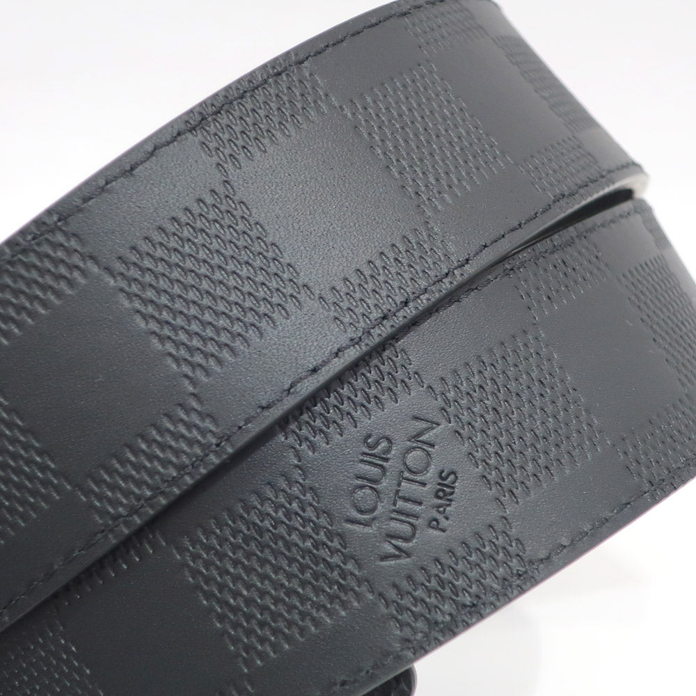 Louis Vuitton Belt 35MM Sanctuary Slender M9906 Damier Amphini 85/34 Black/SV G   Fashion Dress  Beautiful Preservation Bag Box