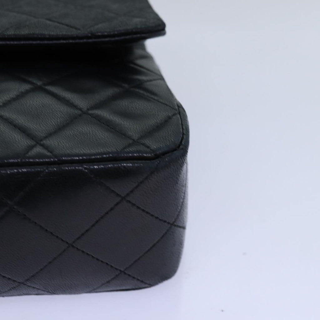 CHANEL Matelasse Chain Shoulder Bag Lamb Skin Black CC 72241A