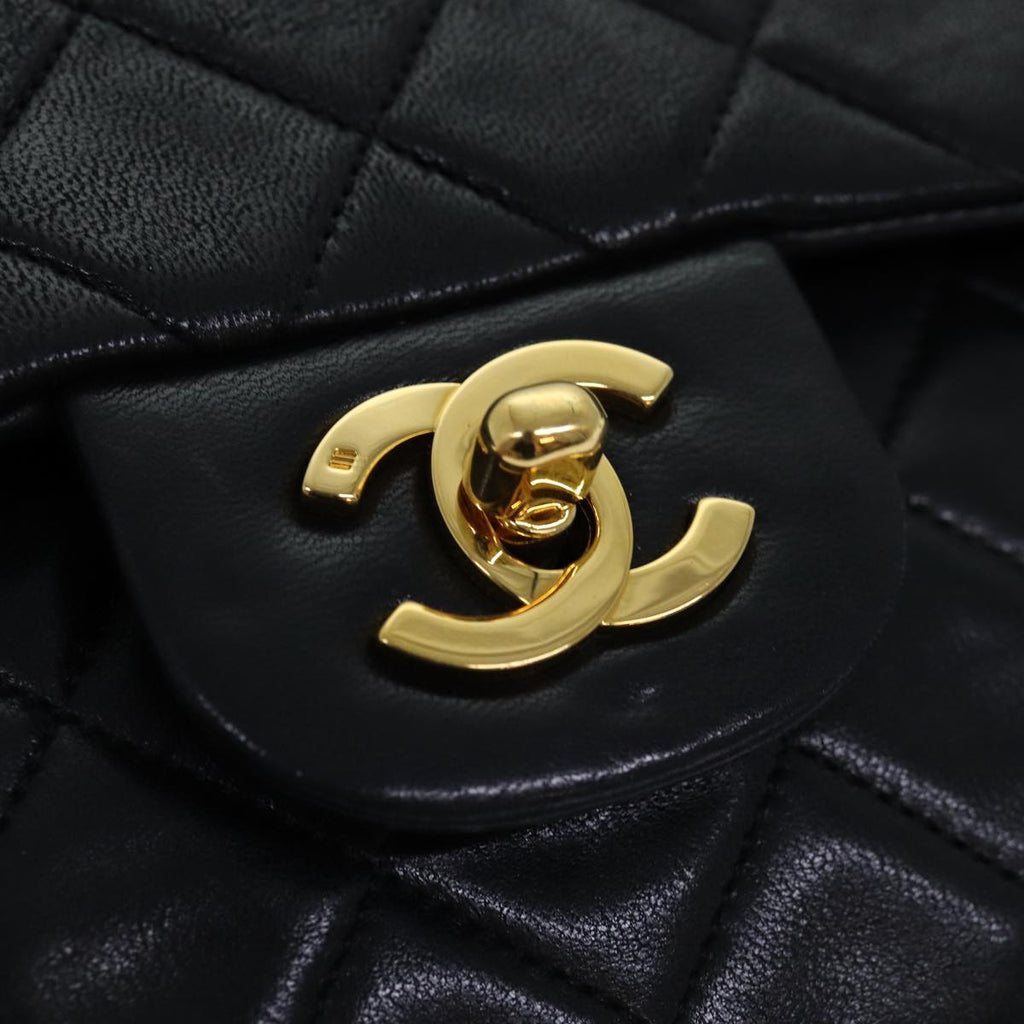CHANEL Matelasse Chain Shoulder Bag Lamb Skin Black CC 72241A