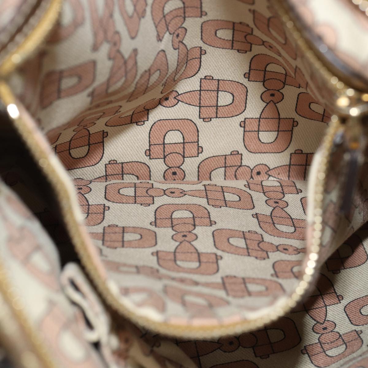 GUCCI GG Canvas Sherry Line Shoulder Bag Gold Beige pink 144388 72295