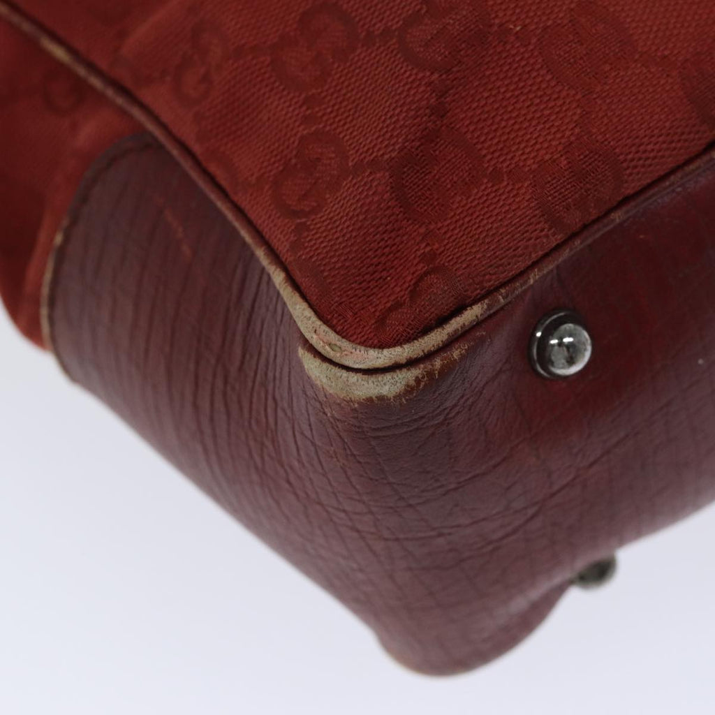 GUCCI GG Canvas Bamboo Tote Bag Red 72414