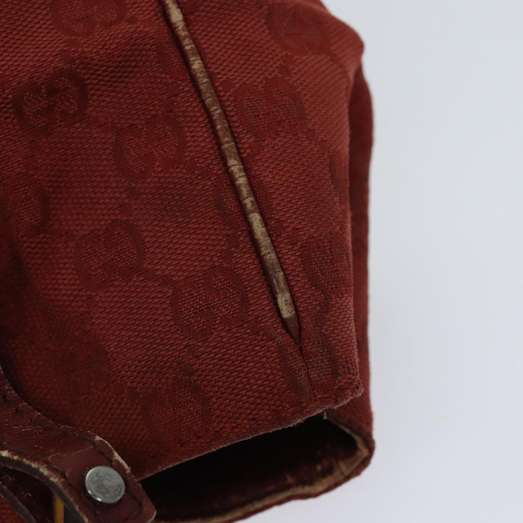 GUCCI GG Canvas Bamboo Tote Bag Red 72414