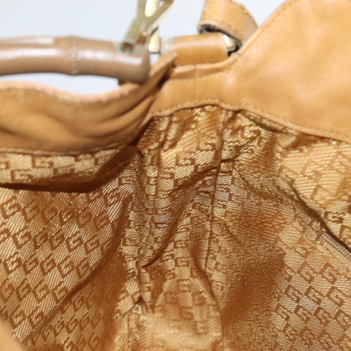 GUCCI Bamboo Shoulder Bag Leather 2way Brown 72419