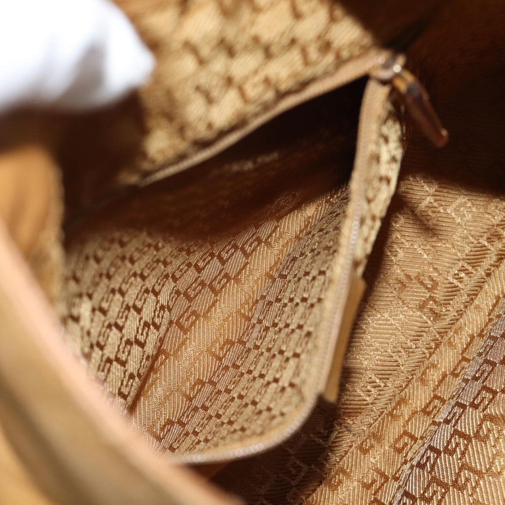 GUCCI Bamboo Shoulder Bag Leather 2way Brown 72419