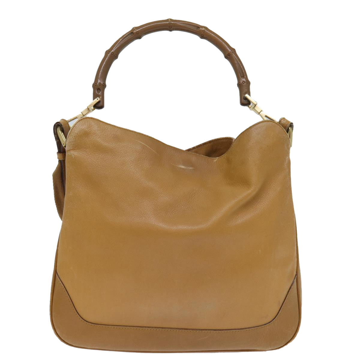 GUCCI Bamboo Shoulder Bag Leather 2way Brown 72419