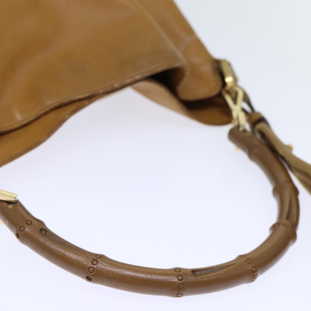 GUCCI Bamboo Shoulder Bag Leather 2way Brown 72419