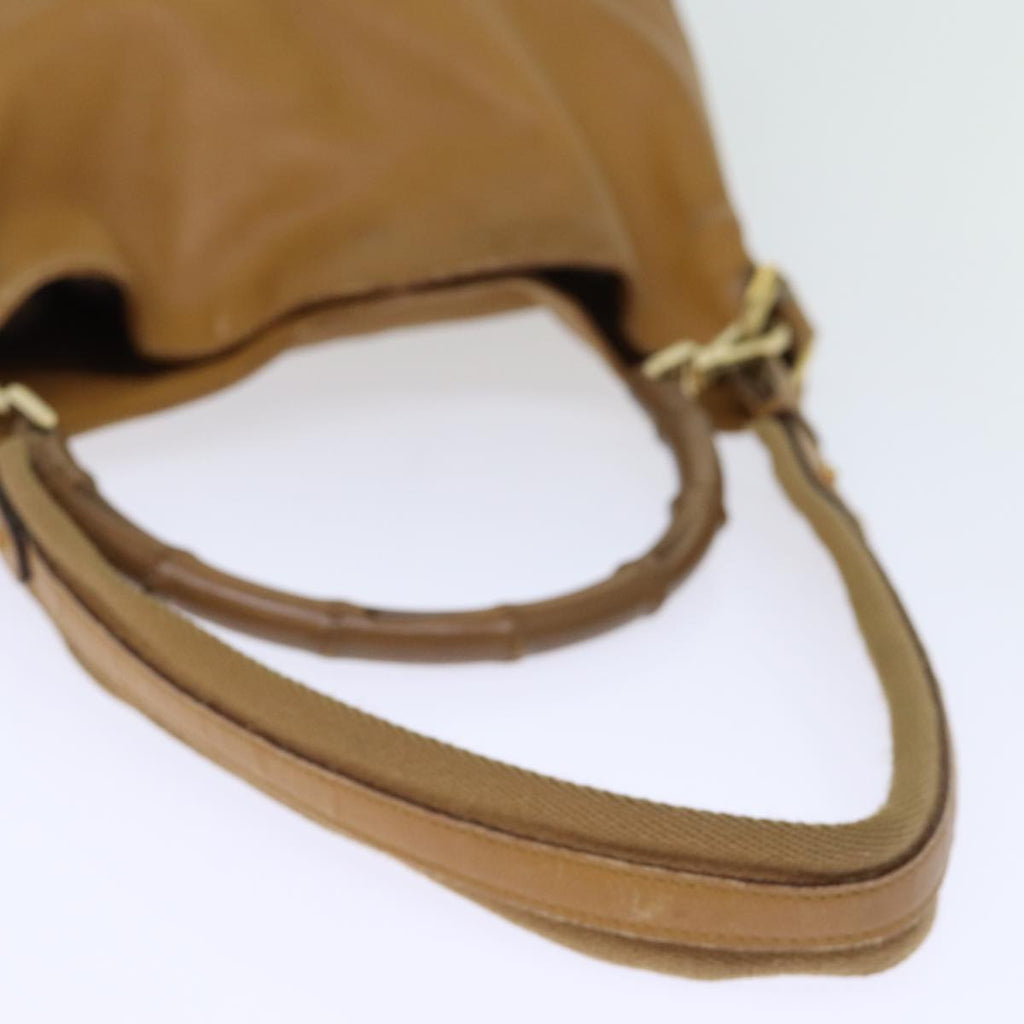 GUCCI Bamboo Shoulder Bag Leather 2way Brown 72419
