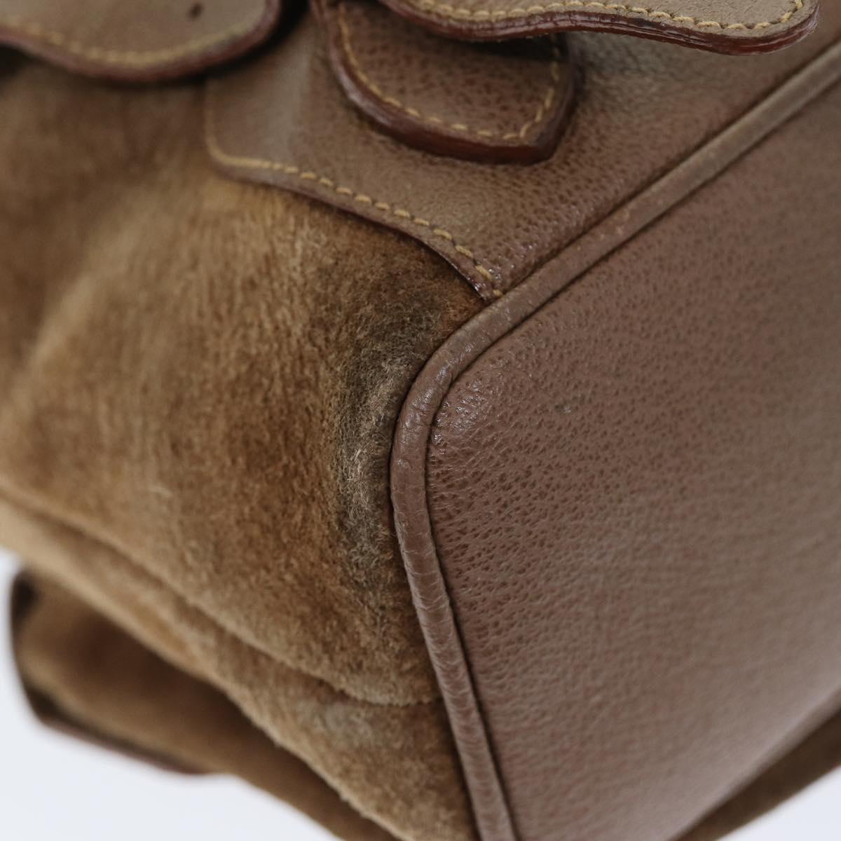GUCCI Bamboo Backpack Suede Brown 003 2058 0016 72436