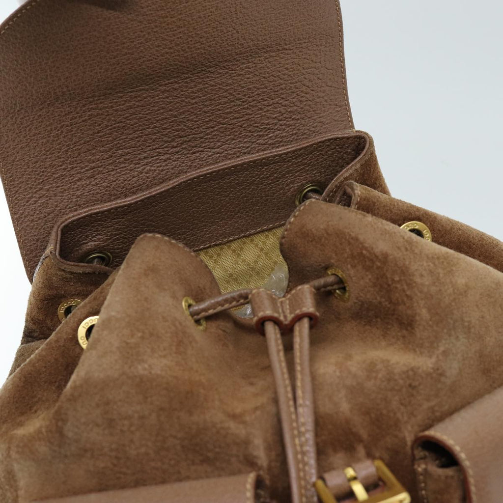 GUCCI Bamboo Backpack Suede Brown 003 2058 0016 72436