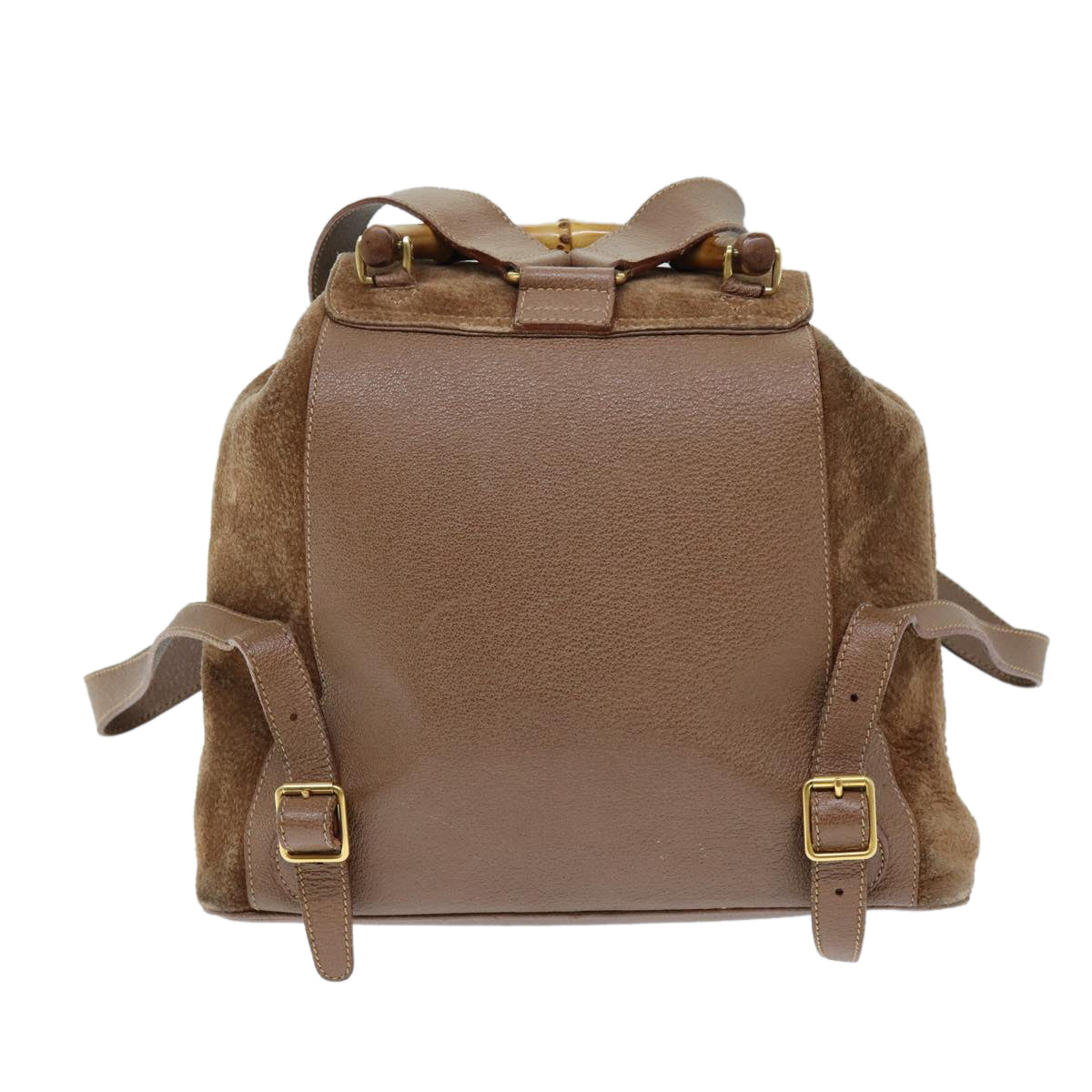 GUCCI Bamboo Backpack Suede Brown 003 2058 0016 72436