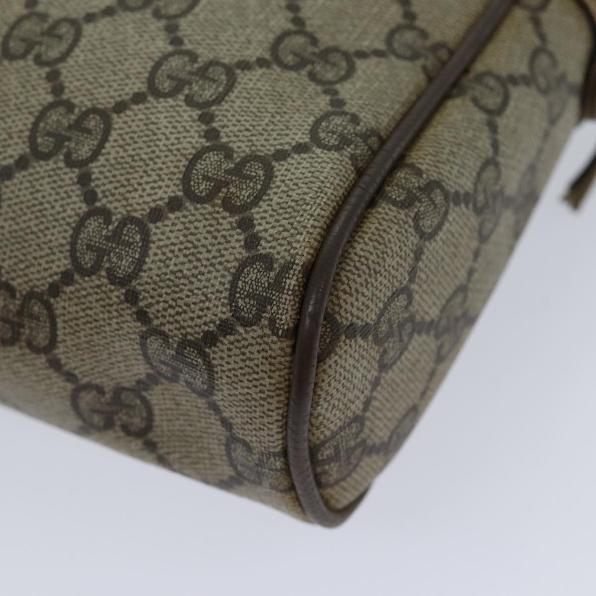 GUCCI GG Supreme Web Sherry Line Clutch Bag PVC Beige Red 89 01 012 72452