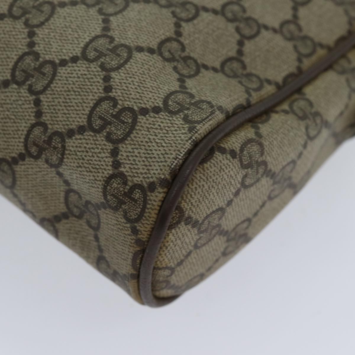 GUCCI GG Supreme Web Sherry Line Clutch Bag PVC Beige Red 89 01 012 72452