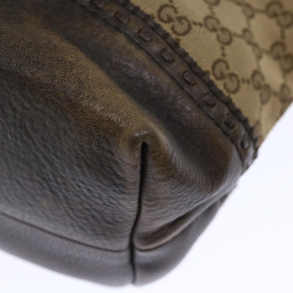 GUCCI GG Canvas Bamboo Hand Bag Beige 339002 72514