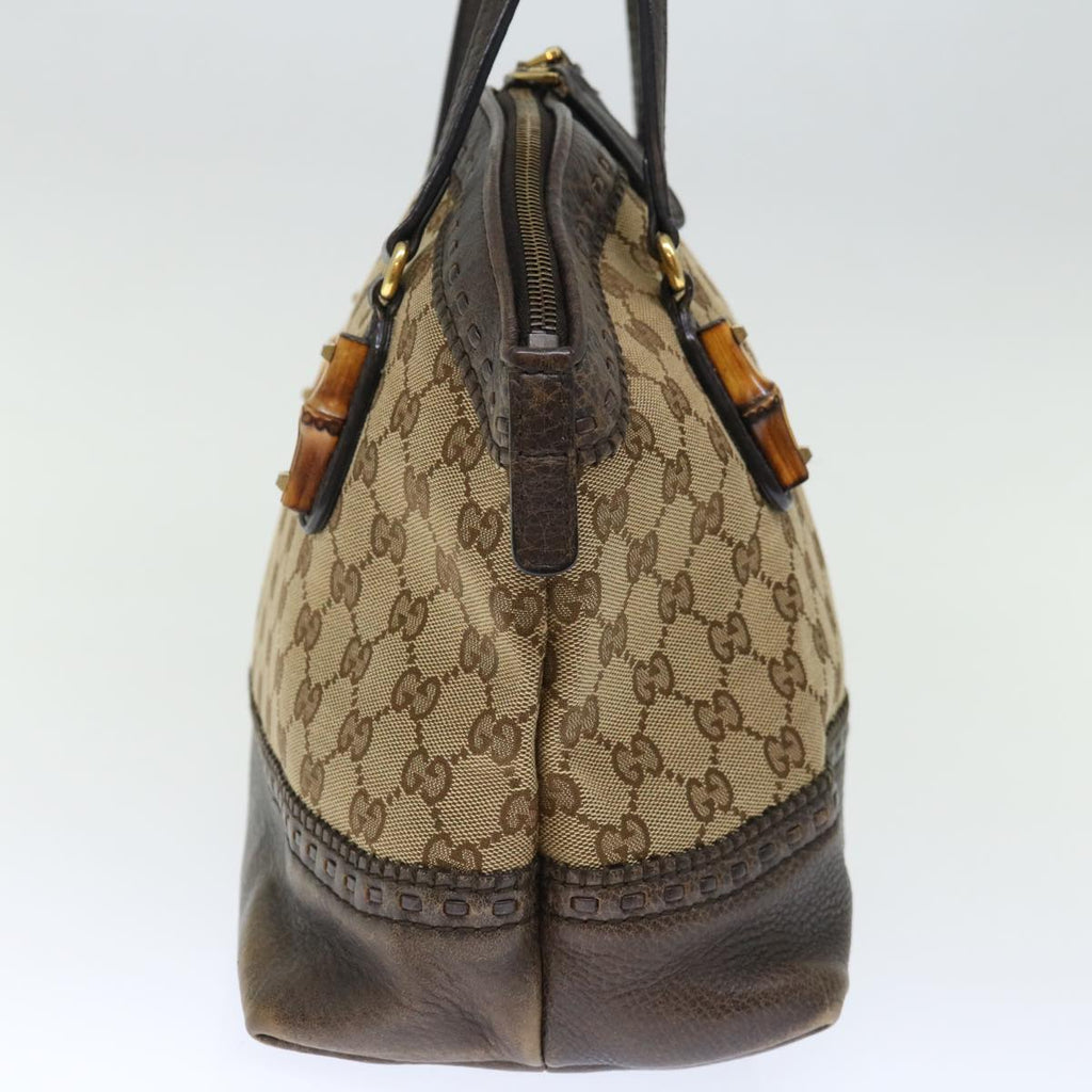 GUCCI GG Canvas Bamboo Hand Bag Beige 339002 72514