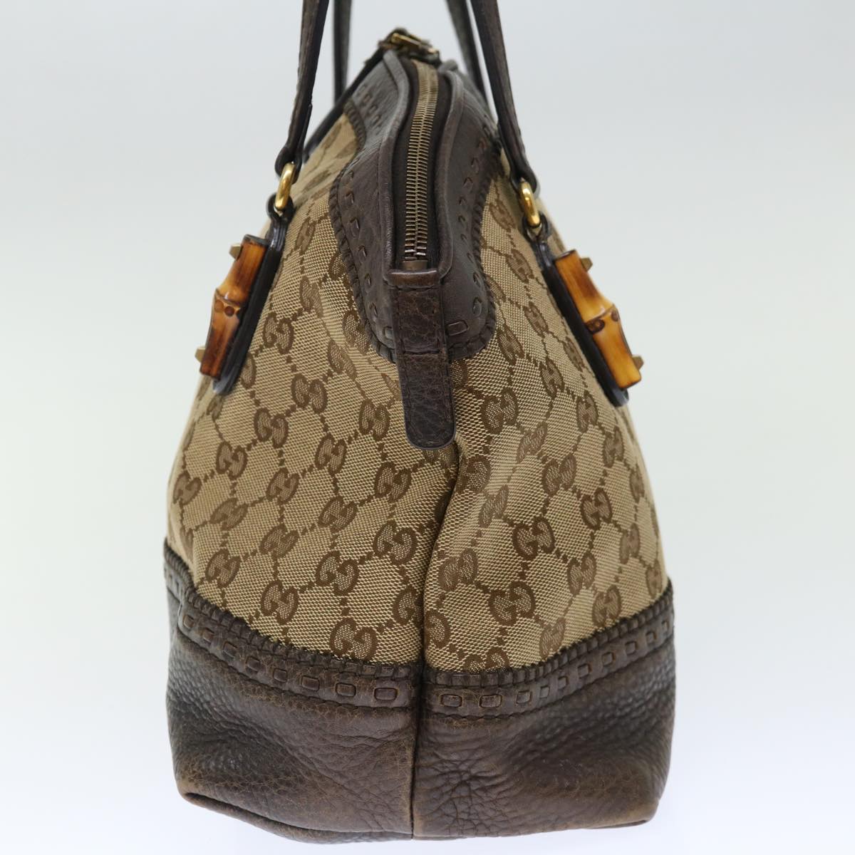 GUCCI GG Canvas Bamboo Hand Bag Beige 339002 72514