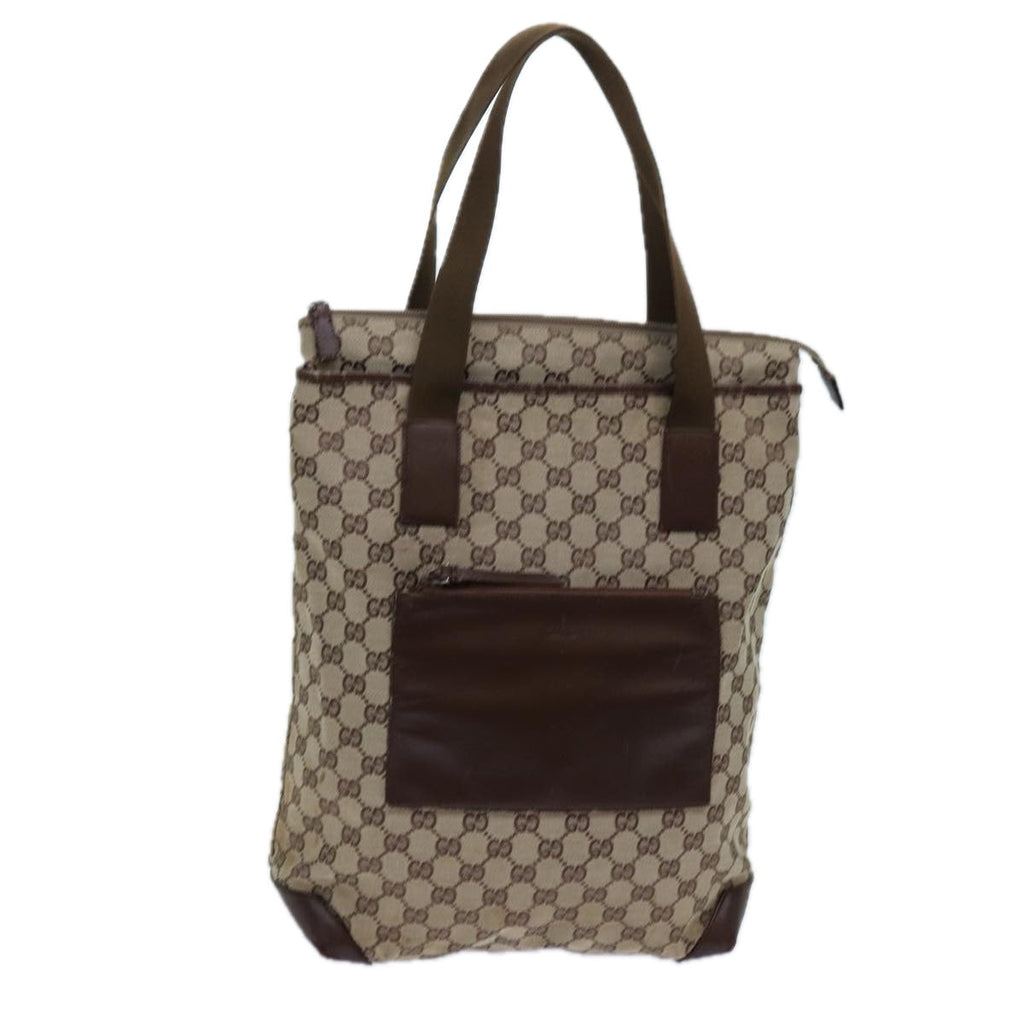 GUCCI GG Canvas Tote Bag Beige Brown 72517