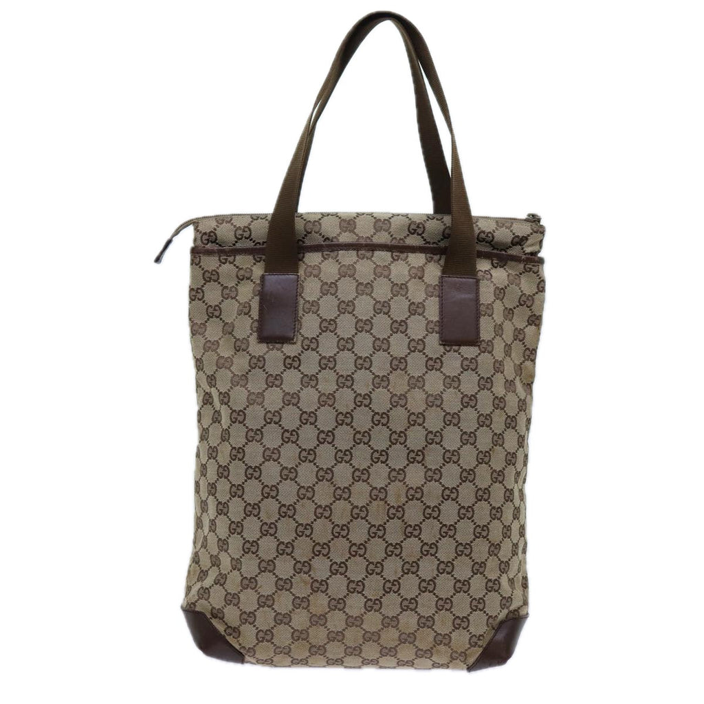 GUCCI GG Canvas Tote Bag Beige Brown 72517