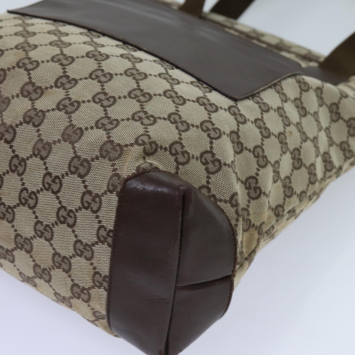 GUCCI GG Canvas Tote Bag Beige Brown 72517