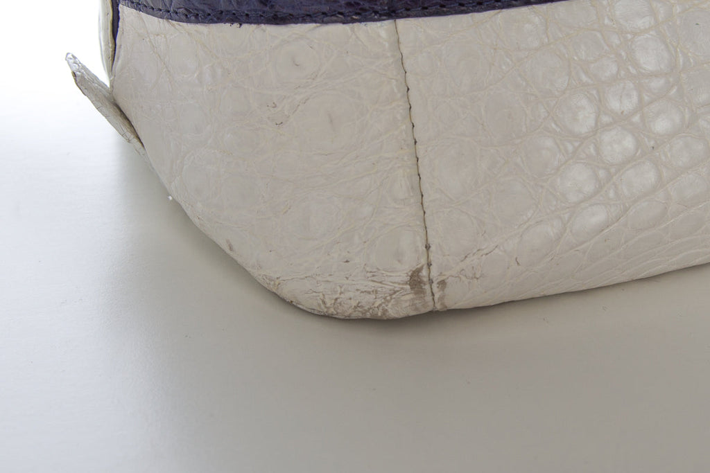 Nancy Gonzalez White and Blue Handbag