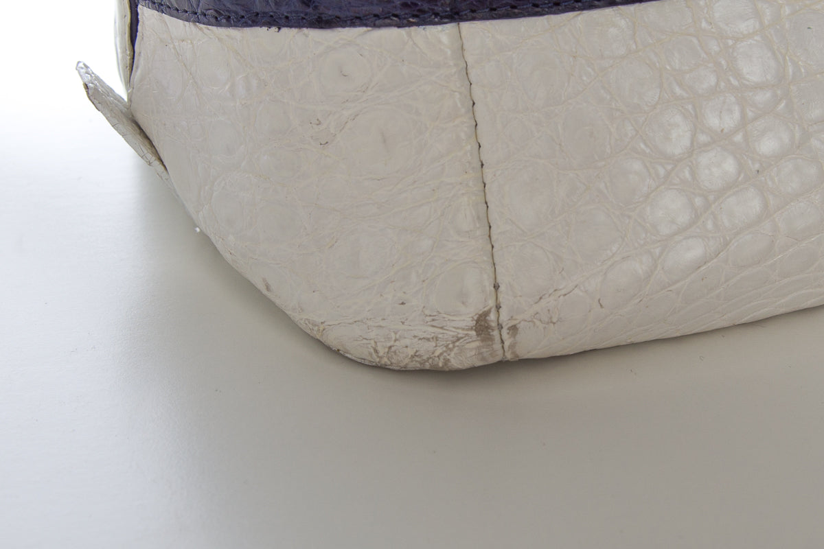 Nancy Gonzalez White and Blue Handbag