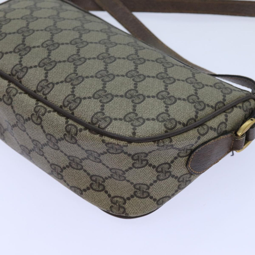 GUCCI GG Canvas Web Sherry Line Shoulder Bag PVC Beige Green Red 72543